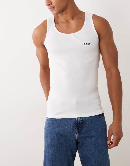 BOSS Bodywear – 3er-Pack gerippte, mehrfarbige Trägertops mit Logo, 2 von 5