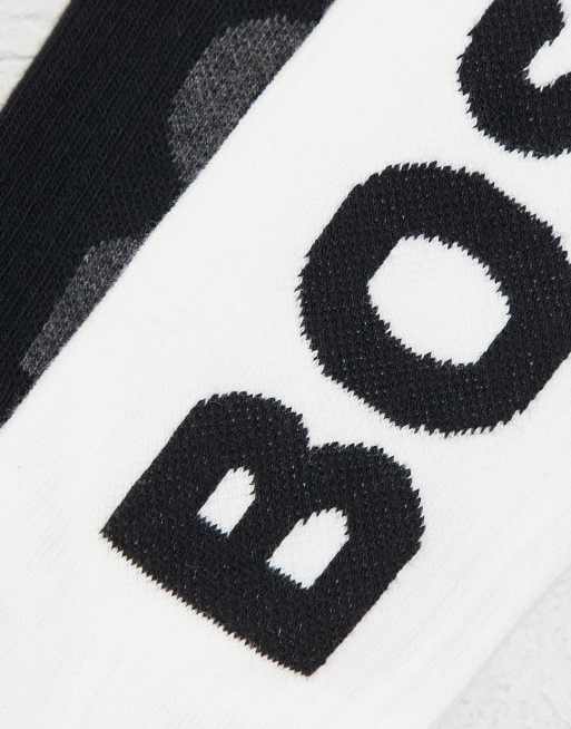 BOSS Bodywear – 3er-Pack Socken in Schwarz und Weiß mit Logo-Print, 3 von 3