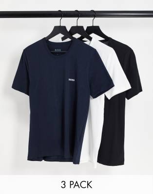 BOSS – Bodywear – 3er-Pack T-Shirts In Weiß/Marineblau/Schwarz | ASOS