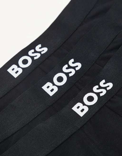 Boss Bodywear – 3er-Pack Unterhosen in Schwarz mit Markenlogo auf der Vorderseite, 2 von 3