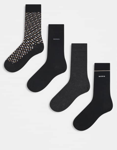 BOSS Bodywear 4 pack monogram gift set socks in black - view 1