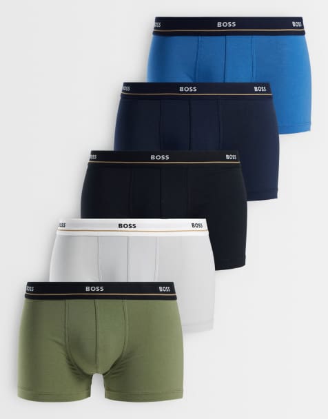 Boss Bodywear 5 pack essential logo waistband trunks in multi - view 1