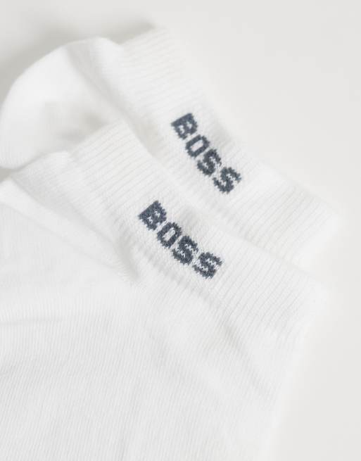 BOSS bodywear 5 pack logo sneaker socks in white, 2 of 3