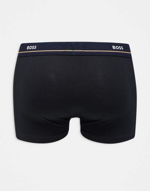 BOSS Bodywear – 5Flerfärgade trunks med logga på midjebandet, -pack, 2 av 3