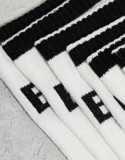 BOSS Bodywear 6 pack stripe socks in white, 2 of 4