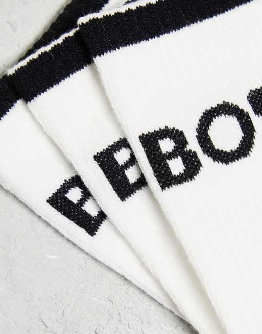 BOSS Bodywear 6 pack stripe socks in white, 4 of 4