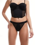 [BOSS Bodywear] BOSS Bodywear Audrey string lingerie thong in black XL BLACK