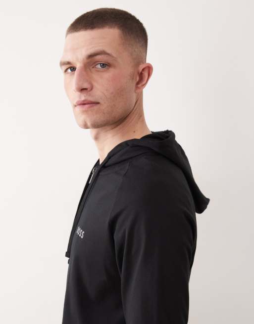 BOSS - Bodywear Authentic - Felpa con cappuccio da casa nera, 4 di 5