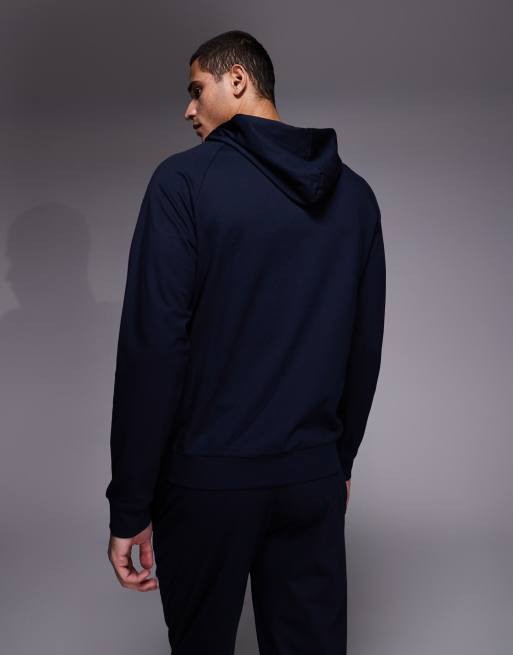 BOSS Bodywear – Authentic – Granatowa bluza z kapturem, paskami i logo, 3 z 5