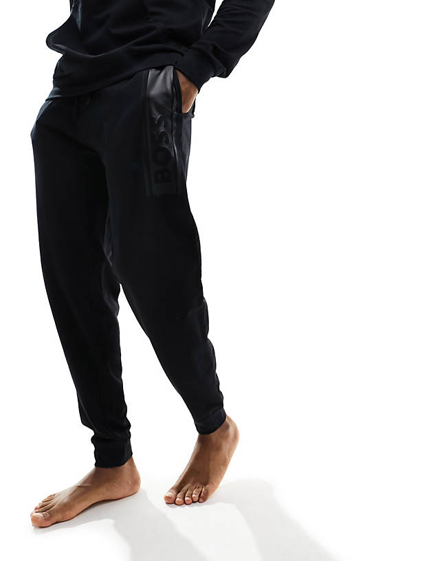 BOSS Bodywear - authentic joggers with logo print in black
