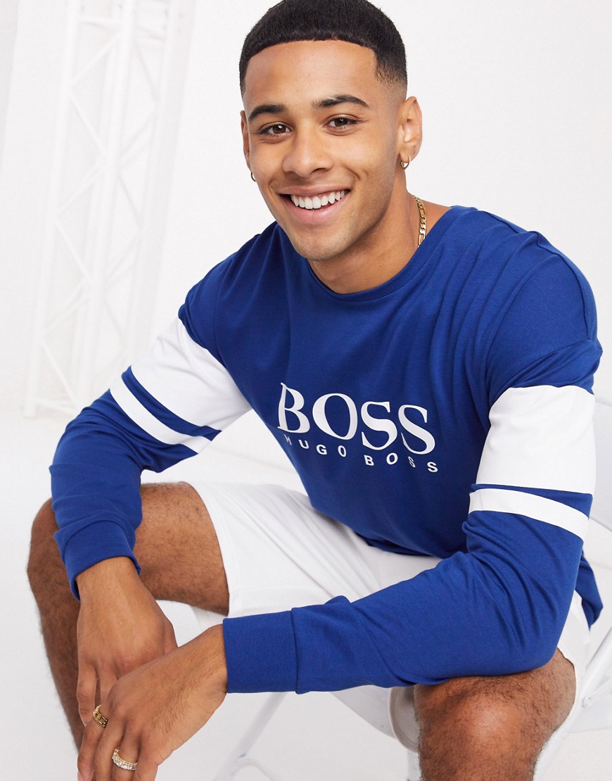 BOSS – Bodywear Authentic – Marinblå sweatshirt med logga