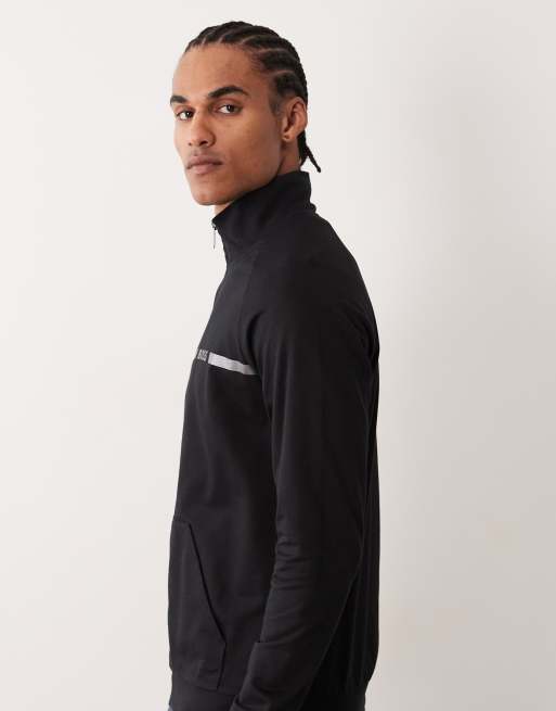 BOSS Bodywear – Authentic – Lounge-Jacke in Schwarz mit Reißverschluss, 4 von 5