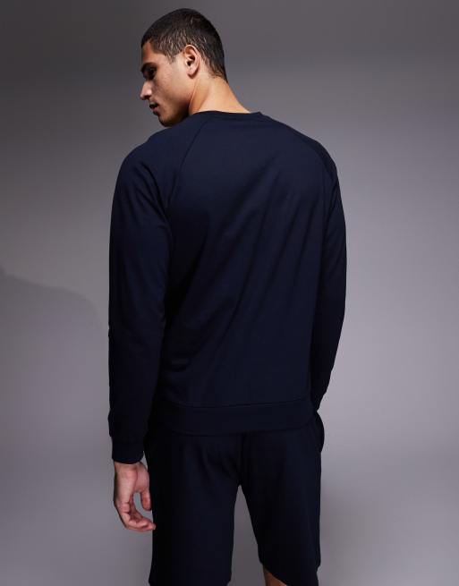 BOSS Bodywear – Authentic – Lounge-Sweatshirt in Marineblau mit Streifen und Logo, 3 von 5