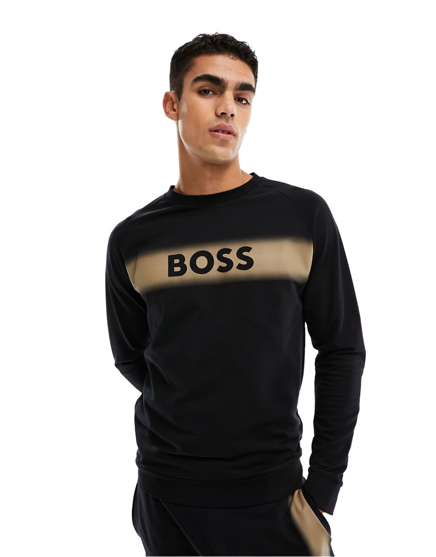 Boss Bodywear authentic sweatshirt with printed logo in black