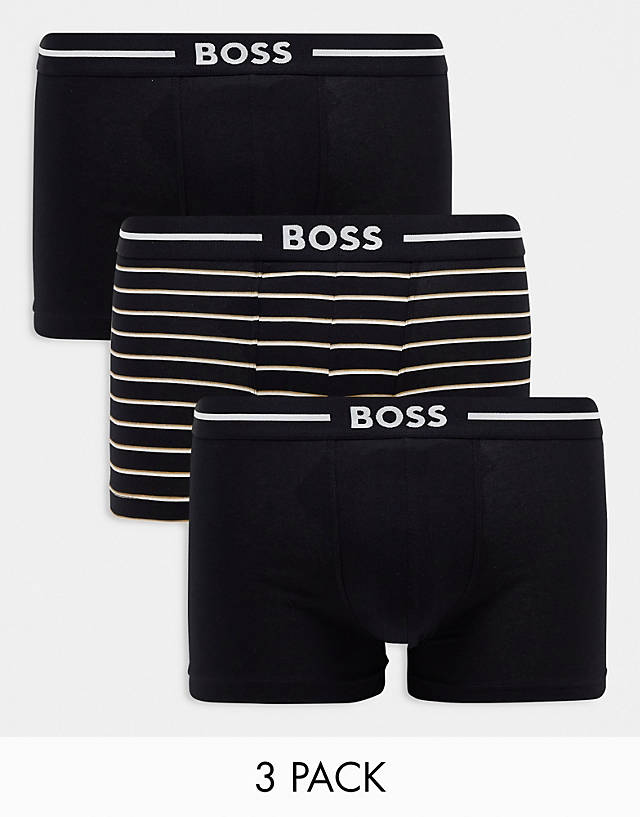 BOSS Bodywear - bold 3 pack trunks in black