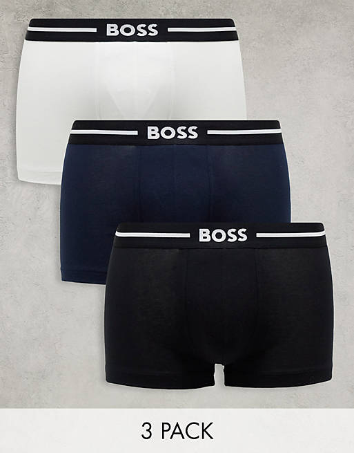 BOSS Bodywear Bold 3 pack trunks in multi | ASOS