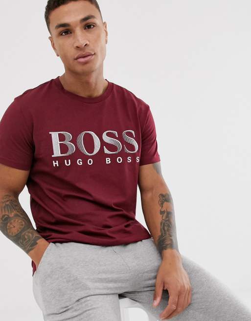 Hugo boss burgundy t shirt new arrivals