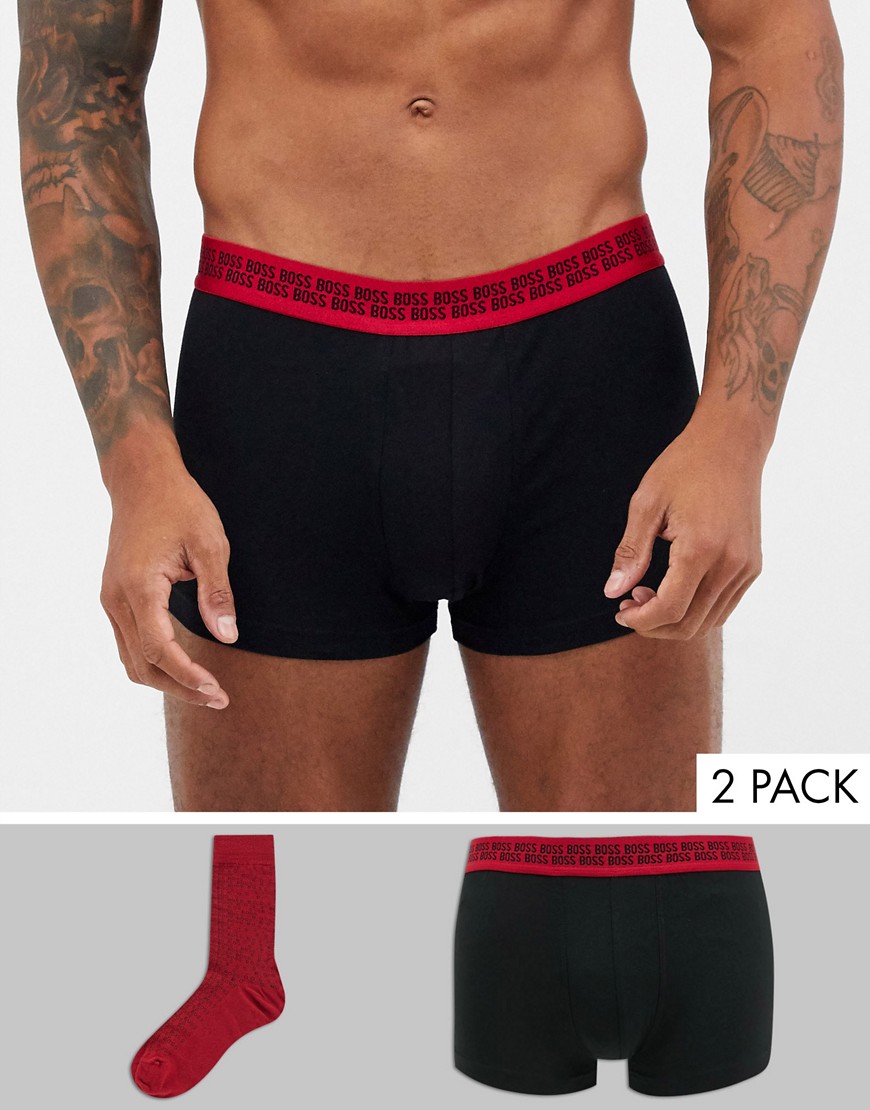 BOSS bodywear - Cadeauset met boxershort en sokken-Zwart