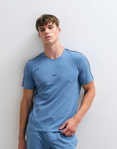 BOSS Bodywear - camiseta de conjunto único con logo en el pecho en azul - view 1