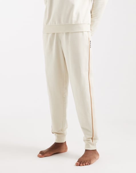 BOSS bodywear co-ord iconic lounge joggers in cream - view 1