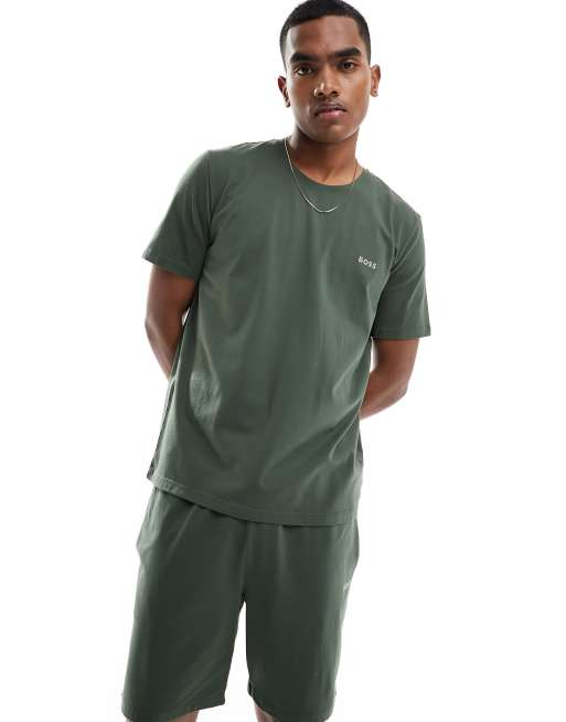  Boss Bodywear co-ord mix & match t-shirt in khaki