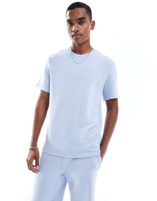  Boss Bodywear co-ord rib t-shirt in pastel blue