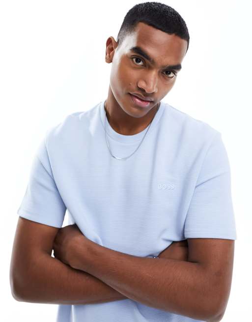 Boss Bodywear co ord rib t shirt in pastel blue ASOS