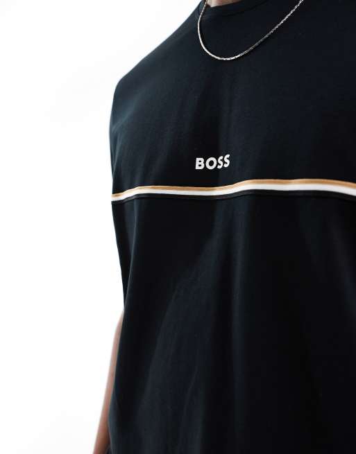 BOSS Bodywear co-ord unique t-shirt in black, 3 of 4