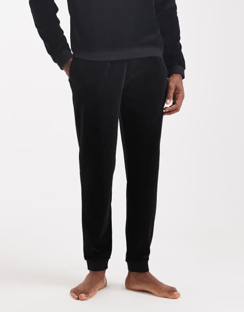BOSS Bodywear co-ord velour lounge joggers in black