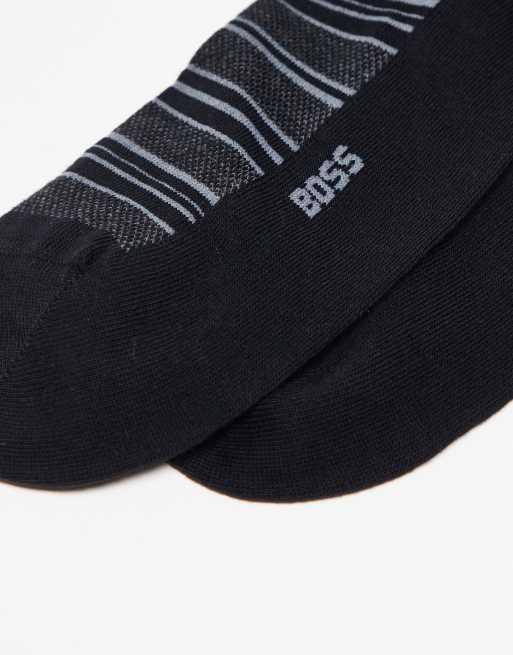 BOSS Bodywear - Confezione da 2 paia di calzini neri a righe, 3 di 3