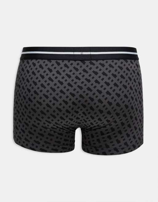 BOSS Bodywear - Confezione da 3 boxer aderenti neri e con stampa ripetuta, 3 di 3