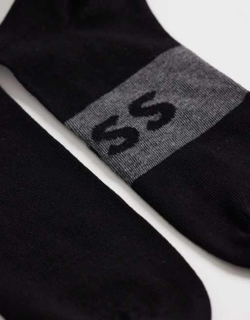 BOSS Bodywear - Confezione da 3 paia di calzini neri con logo, 2 di 3