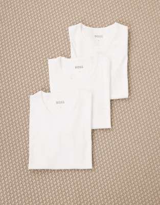Boss Uomo Bianco Per 50475284 Confezione 3 Magliette Rn 3P Classic Bianche (S), Casual, Cotone, Manica Corta - Immagine 5