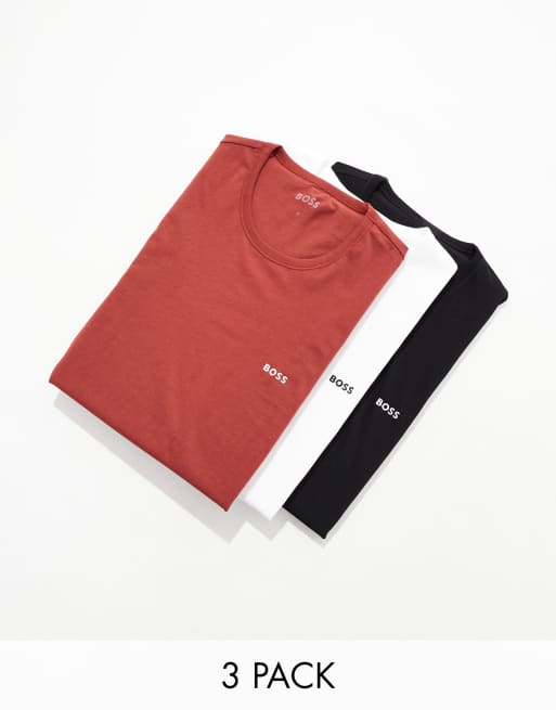 Boss - Bodywear - Confezione da 3 T-shirt classiche multicolore