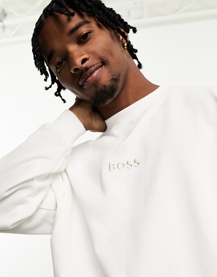 Boss Bodywear contemporary logo sweatshirt in white
