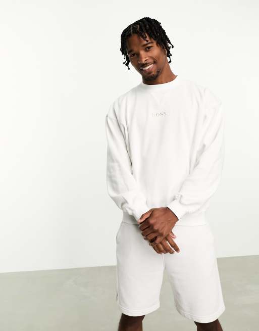 BOSS - Bodywear - Contemporary - Sweatshirt met logo in wit, 2 van 4