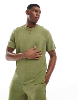 BOSS Bodywear - Coordinato con pantaloncini e t-shirt verde a coste - view 1