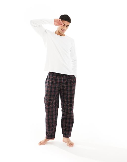 Boss Bodywear cosy long nightwear set in check print , 2 of 4