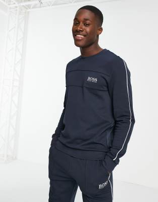 boss bodywear logo tracksuit navy