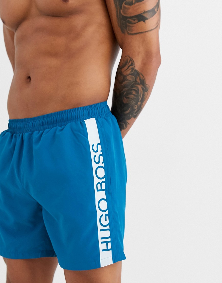 BOSS bodywear - Dolphin - Pantaloncini da bagno blu con fettucce con logo
