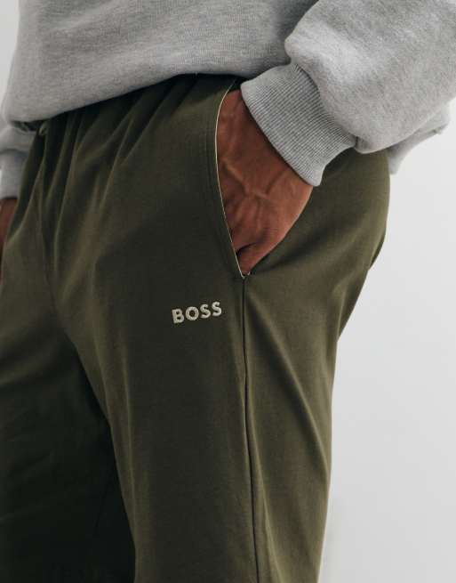 BOSS Bodywear ensemble short avec imprimé logo en kaki, 5 de 5