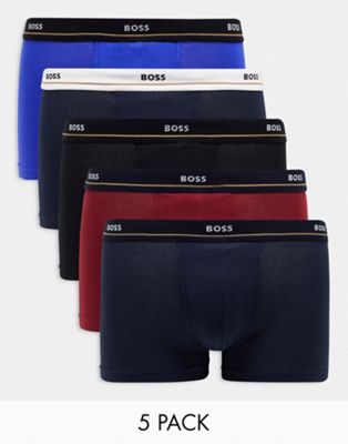 Boss Bodywear essential 5 pack trunks in multi