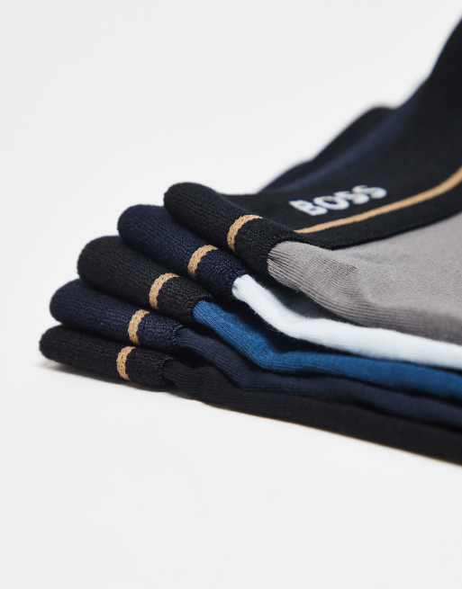BOSS - Bodywear Essentials - Confezione da 5 boxer aderenti blu navy, grigi e blu, 3 di 3