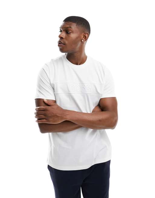 Boss Bodywear fashion logo t shirt in white ASOS