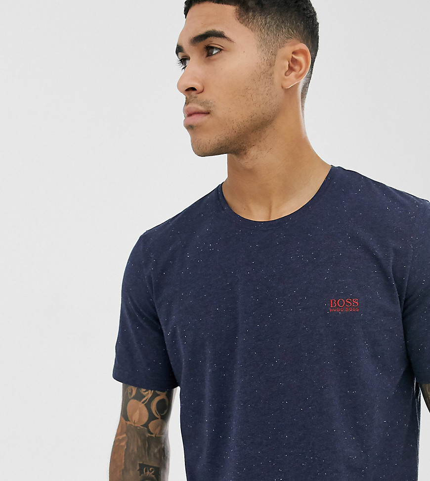 BOSS bodywear - Gemêleerd T-shirt met logo in marineblauw