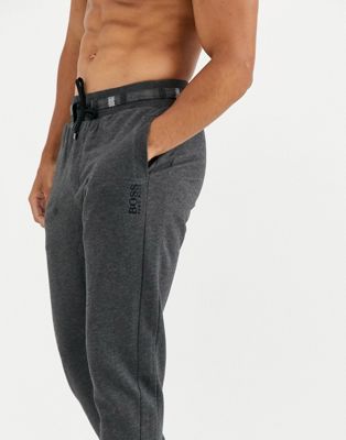 BOSS - Bodywear - Geruite joggingbroek met boord in grijs