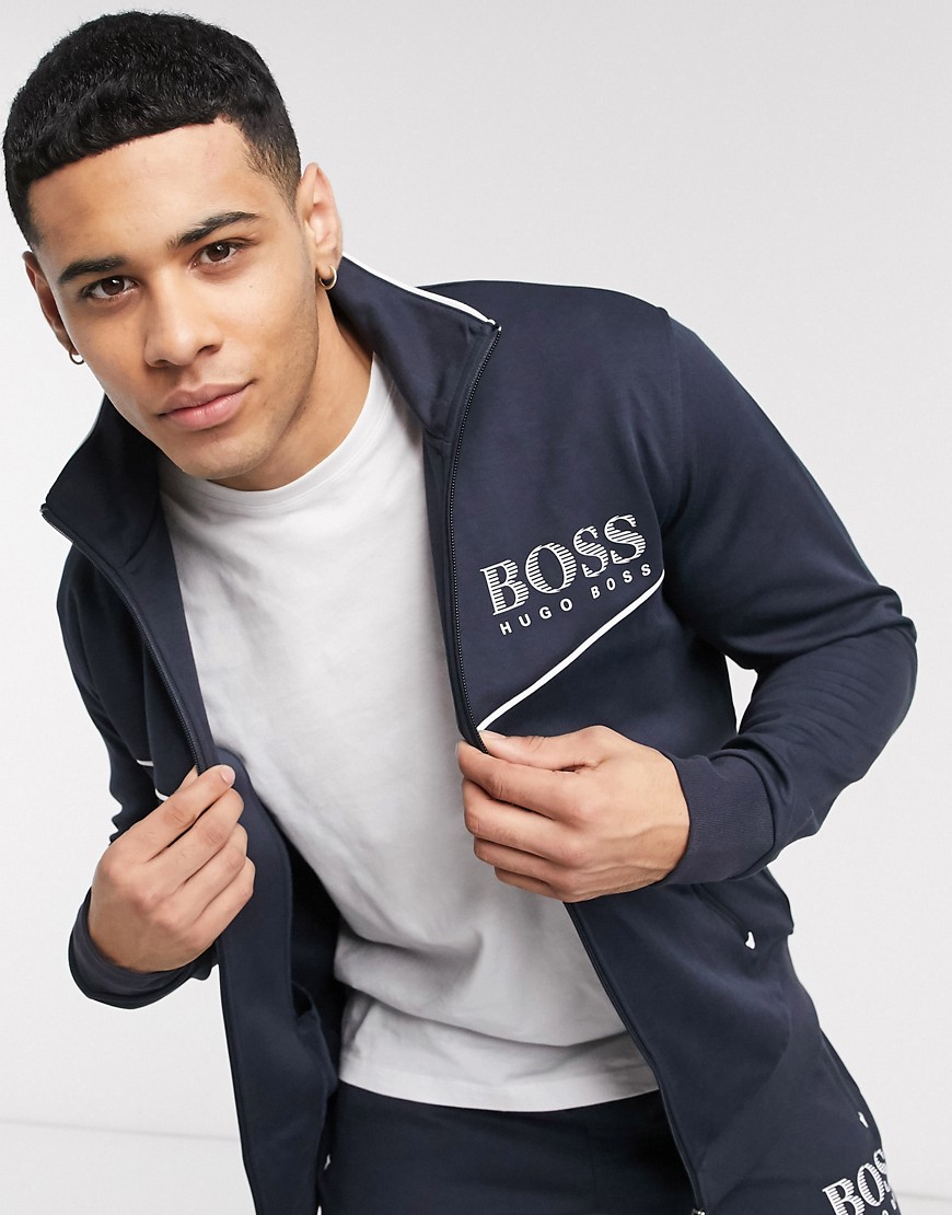 BOSS - Bodywear - Giacca sportiva blu navy con zip in coordinato