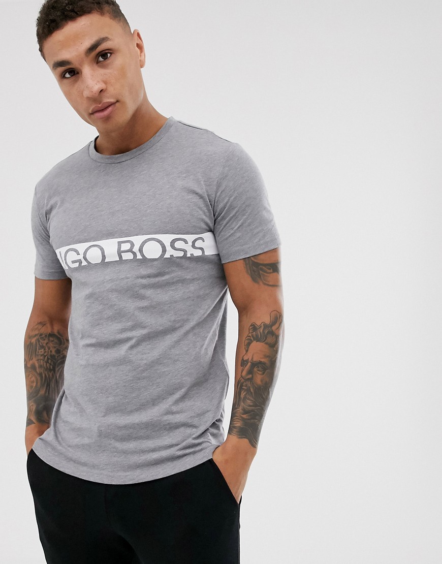 BOSS – Bodywear – Grå t-shirt med smal passform och Identity-logga