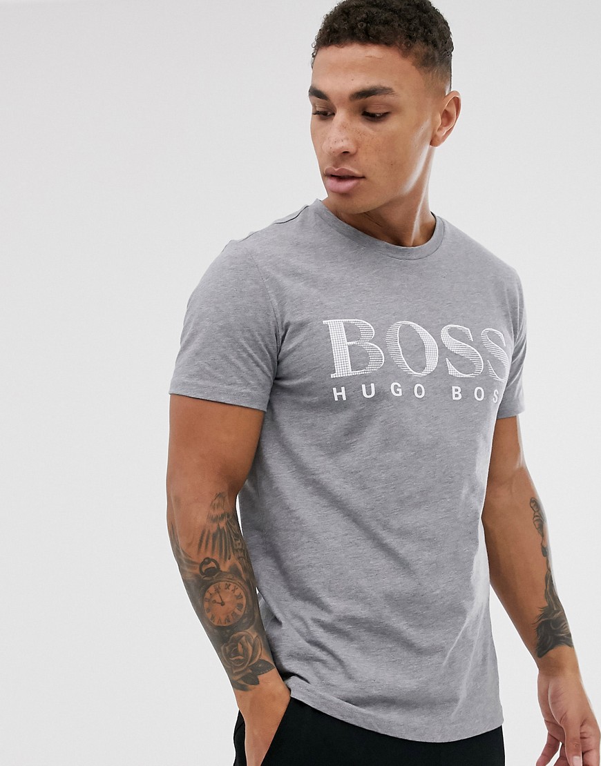 BOSS – Bodywear – Grå t-shirt med stor logga