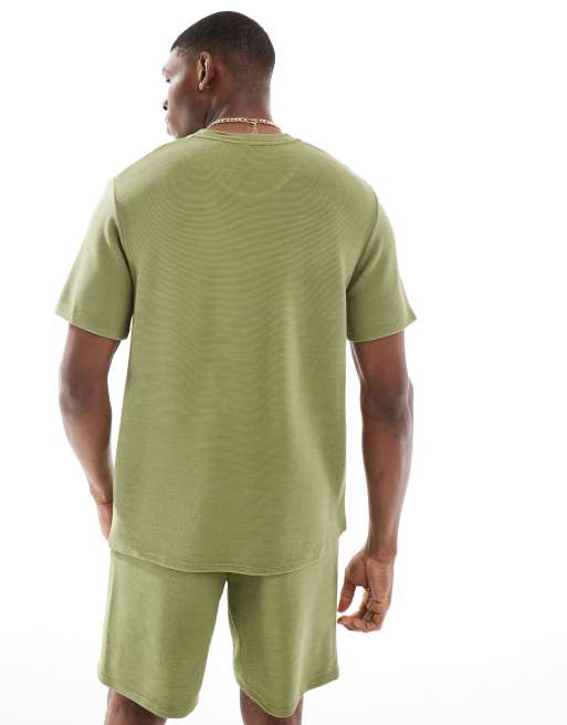 BOSS Bodywear - Grøn ribstrikket T-shirt - Del af sæt, 4 af 4